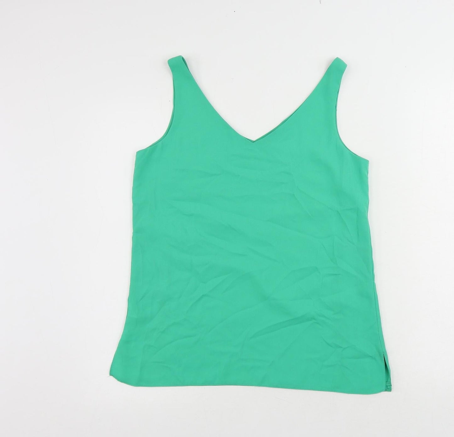 Wallis Womens Green Polyester Basic Tank Size 8 V-Neck
