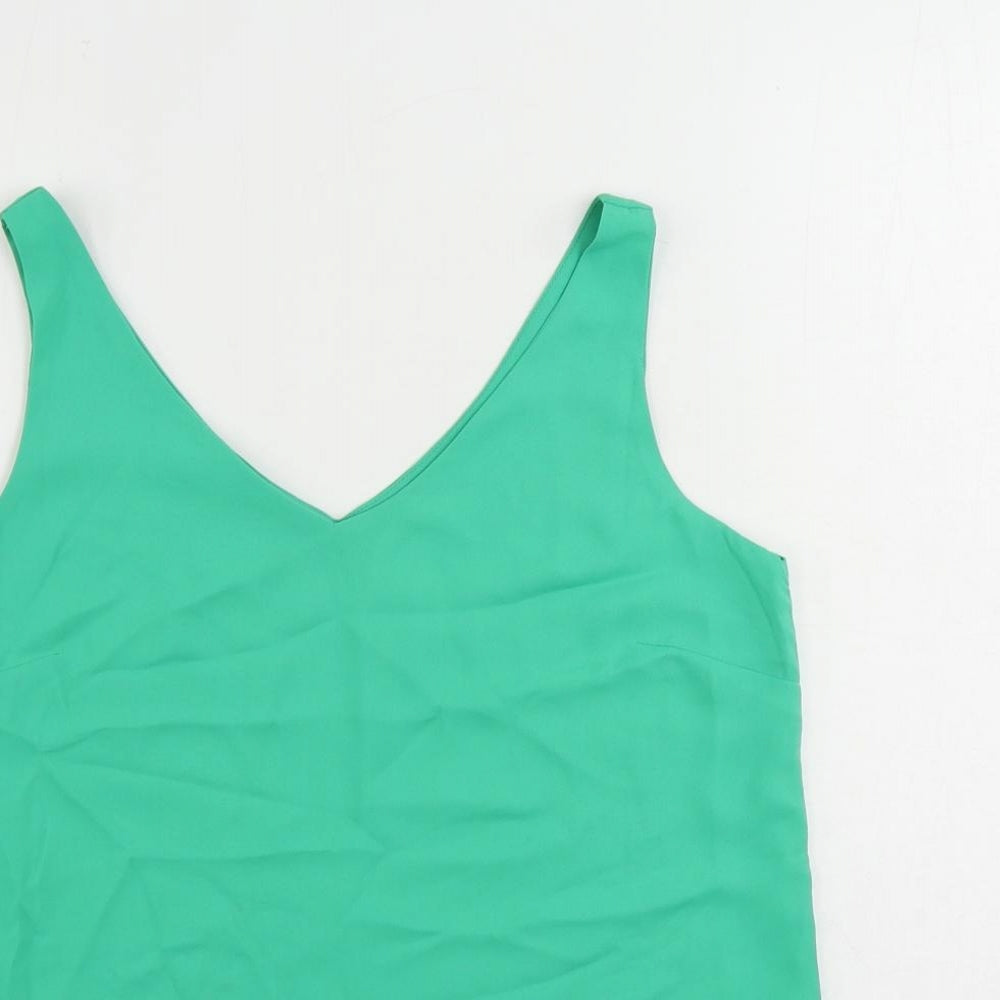 Wallis Womens Green Polyester Basic Tank Size 8 V-Neck
