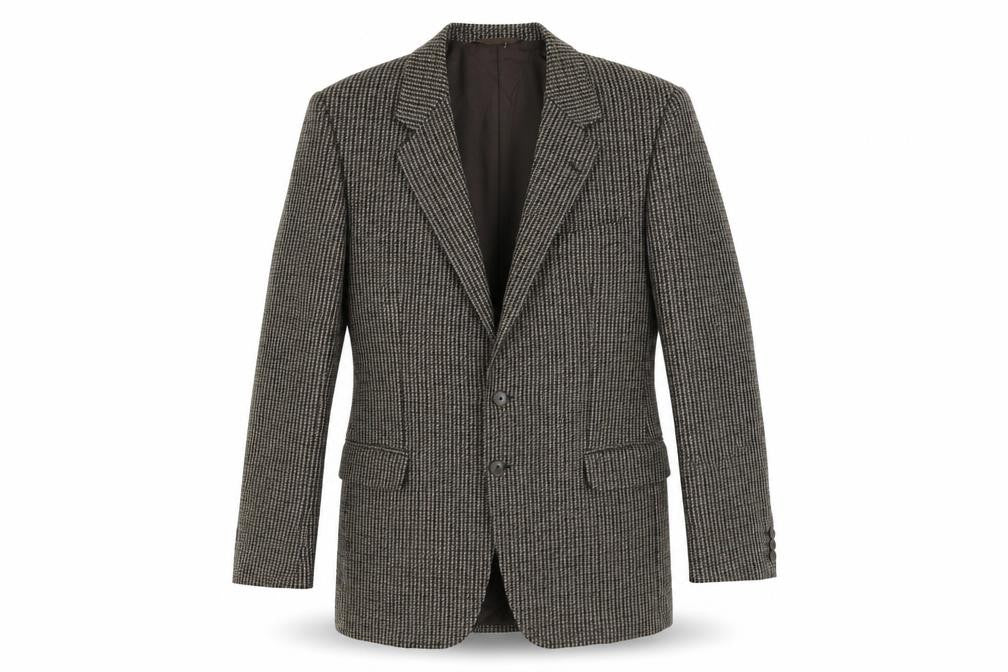 Francis Galay Mens Brown Geometric Wool Jacket Blazer Size 40 Regular