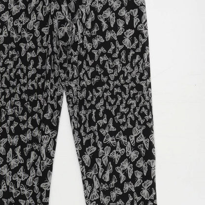 Brand and care label for Urban renewal women’s grey geometric polyester trousers, size M, 31-inch leg regular - elastic waist