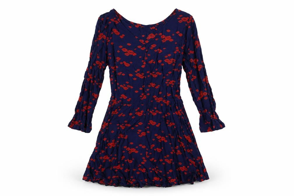 Debenhams Womens Blue Viscose Fit & Flare Size 10 V-Neck Pullover