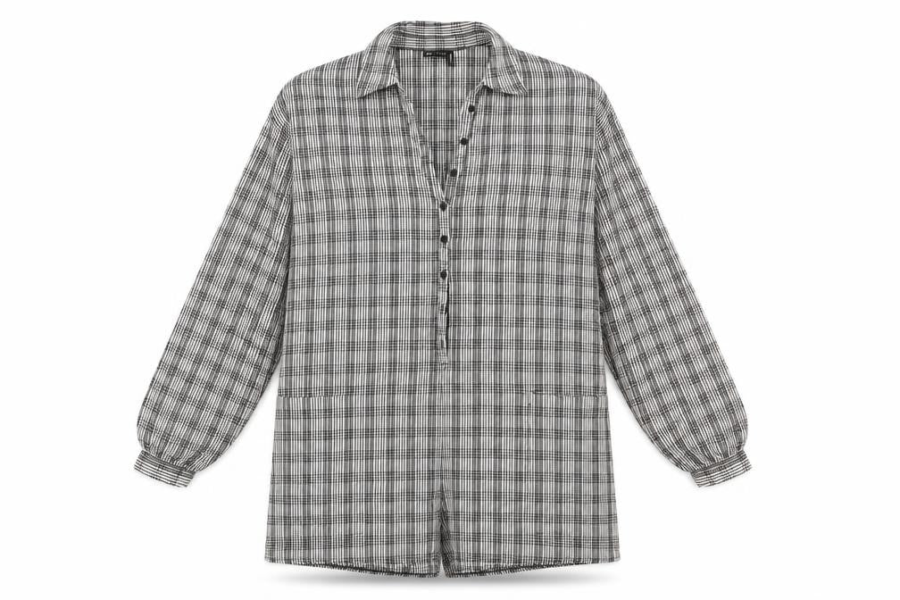 ASOS Womens Grey Plaid Polyester Playsuit One-Piece Size 10 Button - Pockets