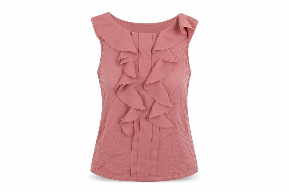H&M Womens Pink Viscose Basic Tank Size XS Round Neck - Ruffle