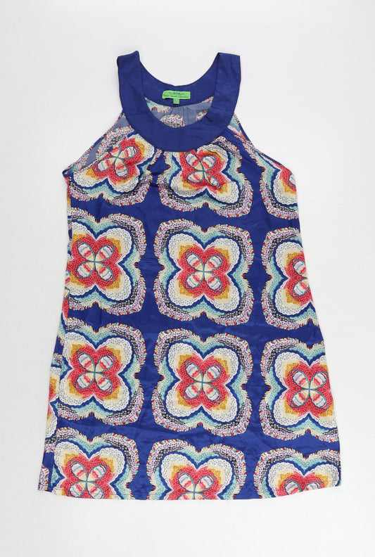 New York Laundry Womens Blue Floral Polyester Shift Size 10 Round Neck Pullover