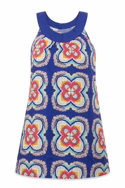 New York Laundry Womens Blue Floral Polyester Shift Size 10 Round Neck Pullover