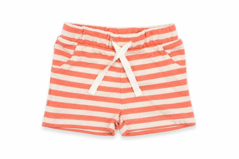 Marks & Spencer Baby Pink Striped Cotton Cropped Trousers Size 0-3 Months Drawstring