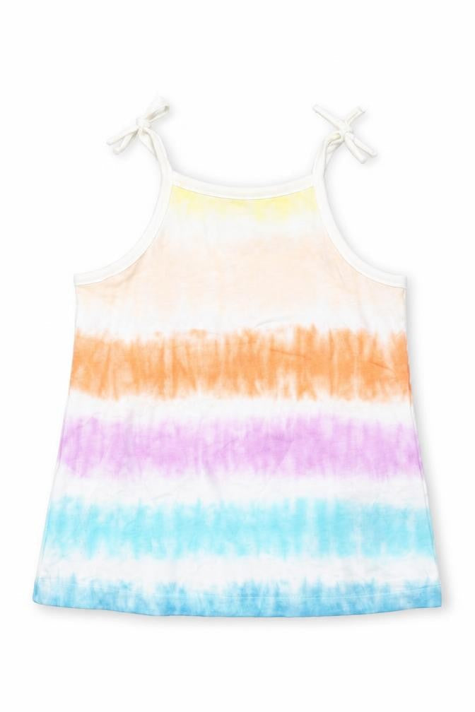 Marks & Spencer Girls Multicoloured Geometric Cotton Basic Tank Size 3-4 Years Square Neck Pullover