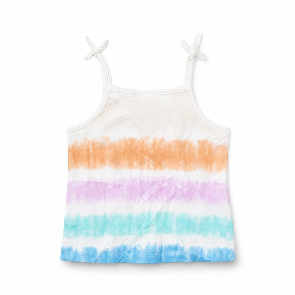 Marks & Spencer Girls Multicoloured Geometric Cotton Basic Tank Size 3-4 Years Square Neck Pullover