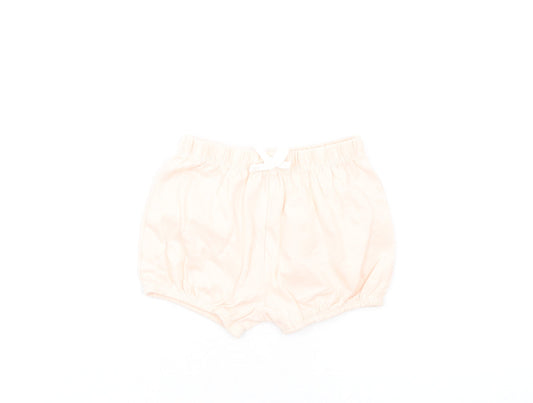 Marks and Spencer Girls Pink Cotton Shorts Outfit/Set Size 0-3 Months Pullover