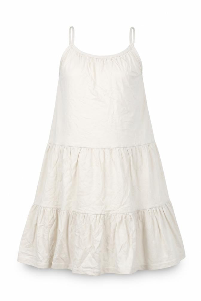 Marks & Spencer Girls Beige Cotton Trapeze & Swing Size 6-7 Years Round Neck Pullover