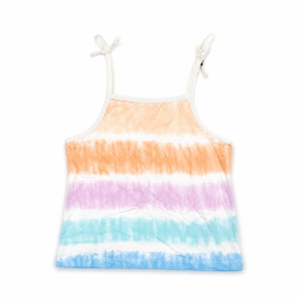 Marks & Spencer Girls Multicoloured Geometric Cotton Basic Tank Size 3-4 Years Square Neck Pullover