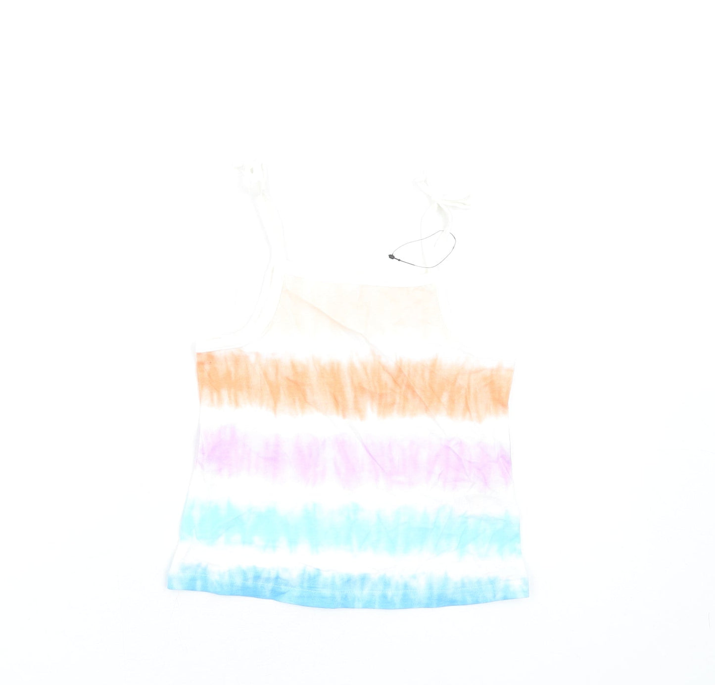 Marks and Spencer Girls Multicoloured Geometric Cotton Basic Tank Size 2-3 Years Square Neck Pullover