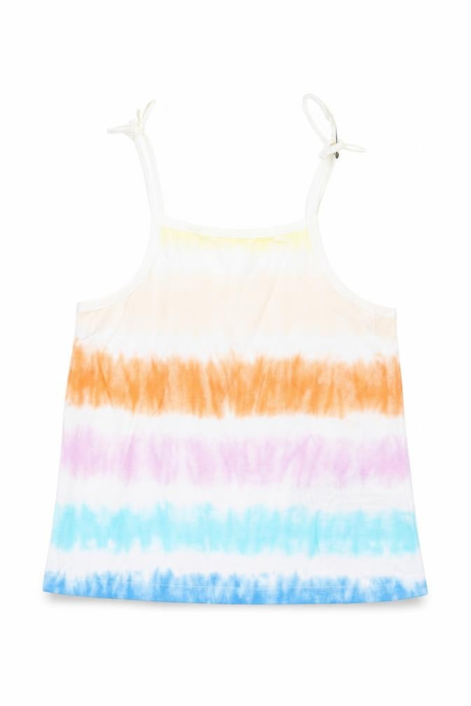 Marks & Spencer Girls Multicoloured Geometric Cotton Basic Tank Size 4-5 Years Square Neck Pullover