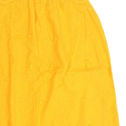 Per Una Womens Orange Cotton Trapeze & Swing Size 8 V-Neck Pullover