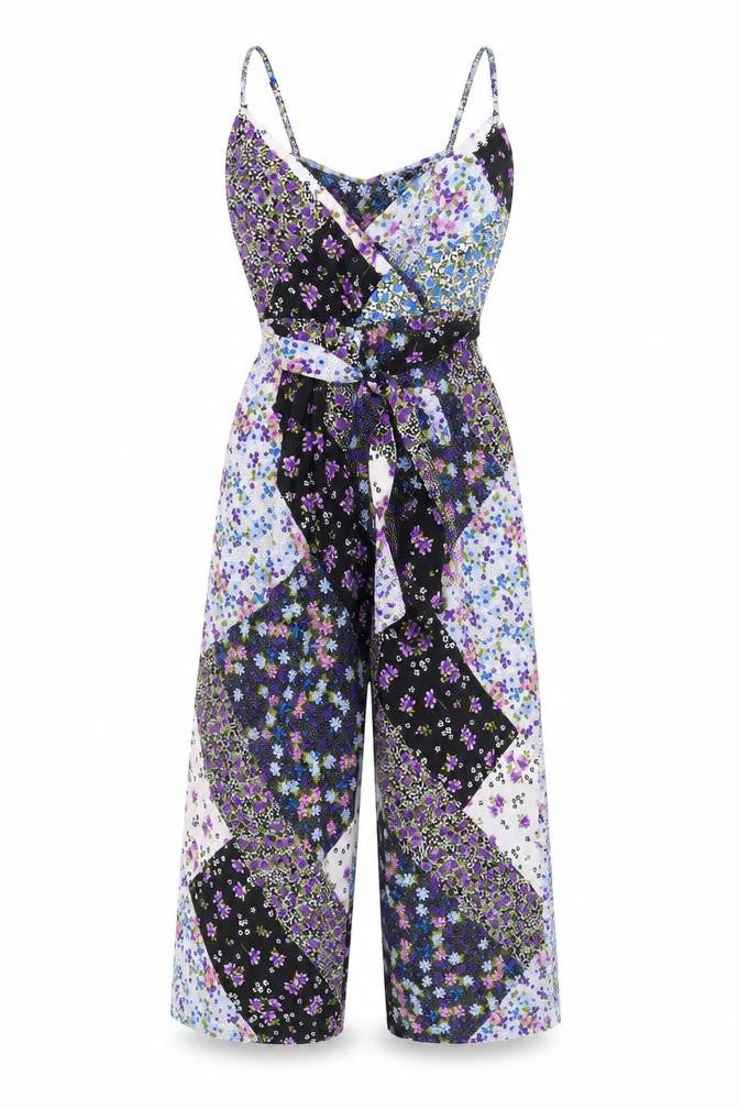Influence Womens Multicoloured Floral 100% Polyester Jumpsuit One-Piece Size 10 L24 in Pullover