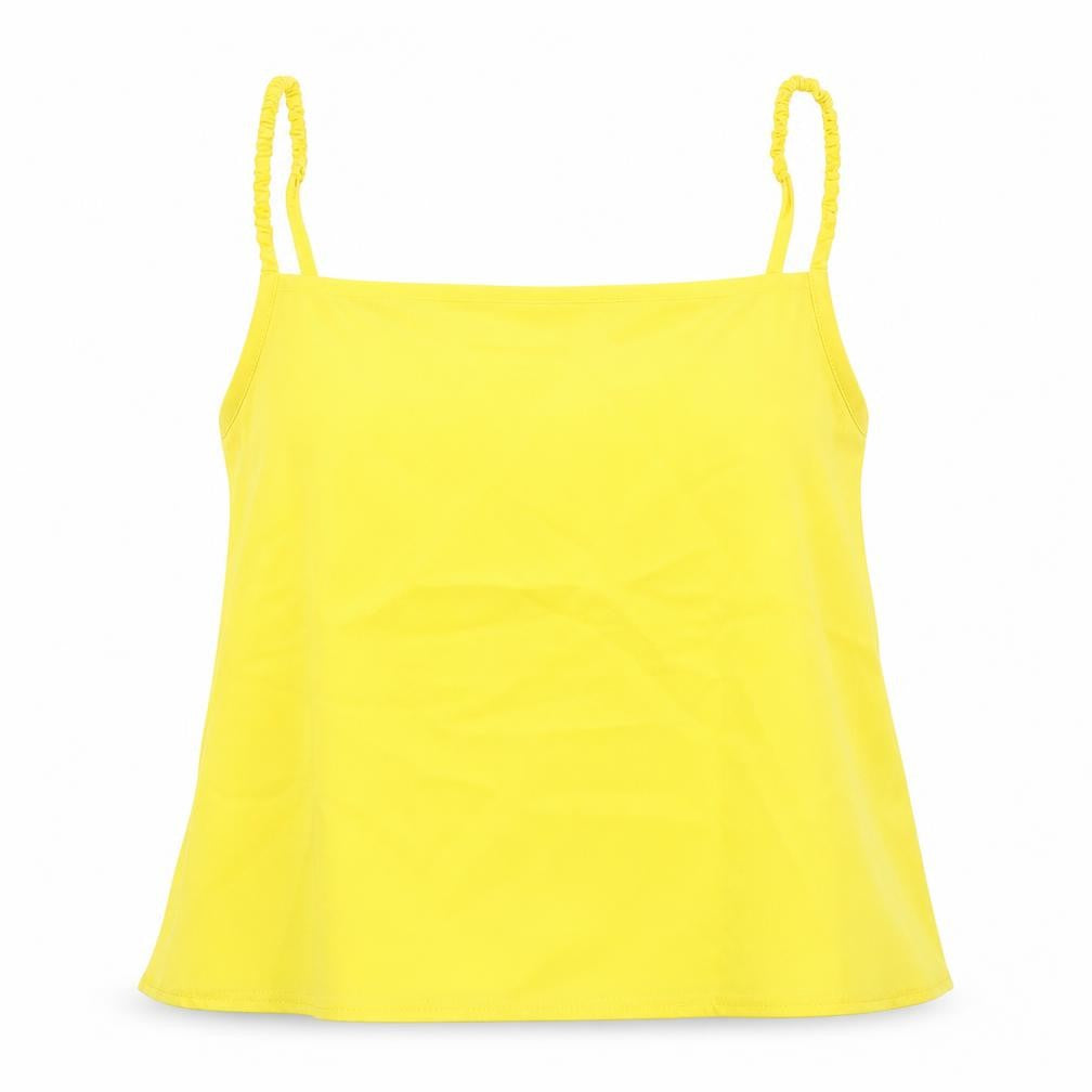 Mango Womens Yellow Polyester Camisole Tank Size S Cowl Neck - Cropped