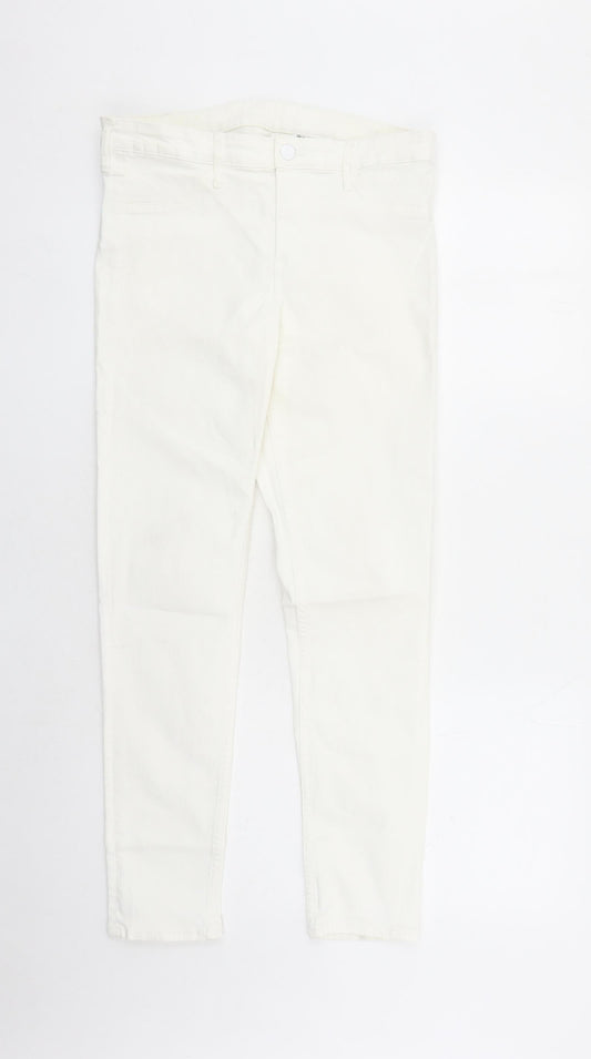 H&M Womens White Cotton Skinny Jeans Size 30 in L28 in Regular Zip - Pockets