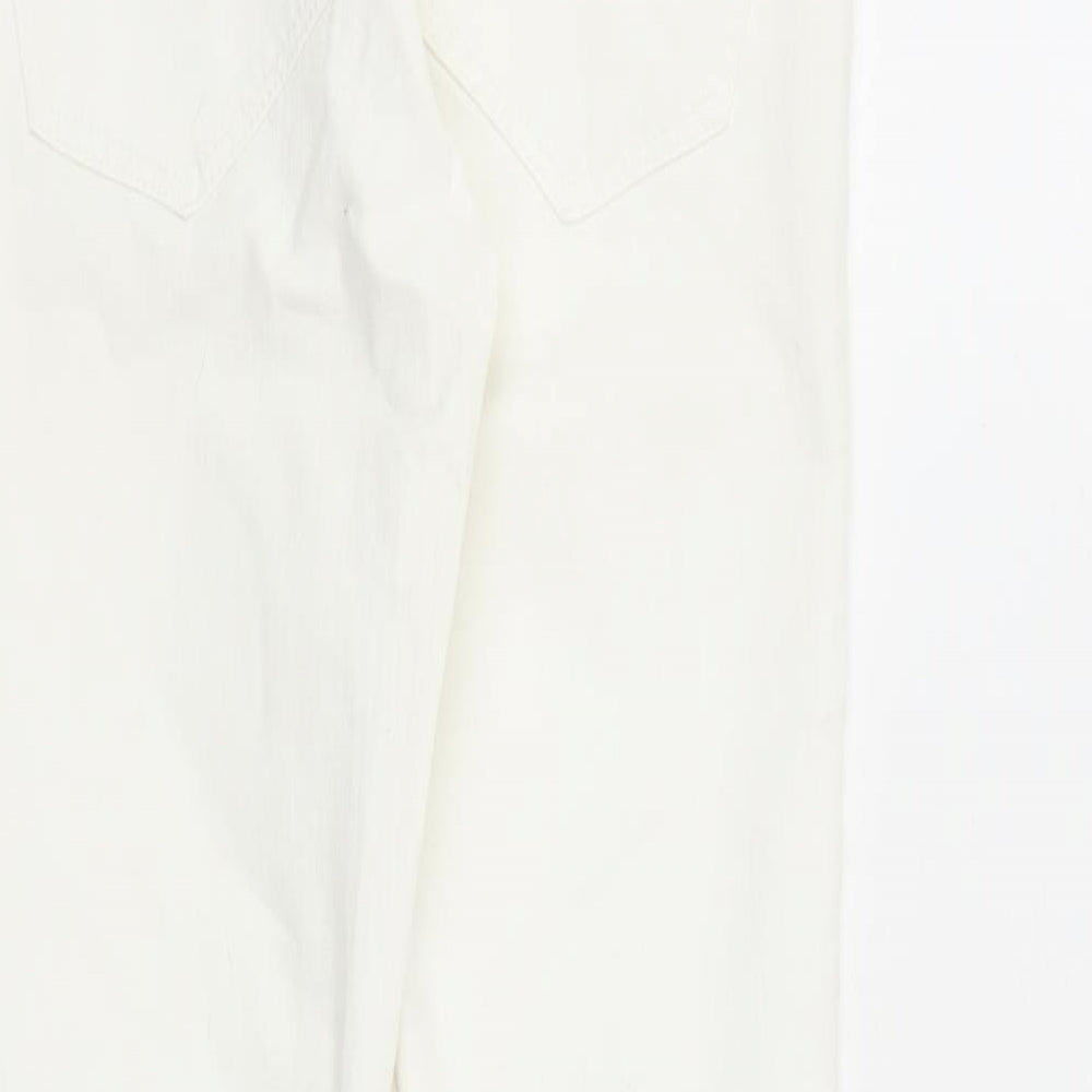 H&M Womens White Cotton Skinny Jeans Size 30 in L28 in Regular Zip - Pockets