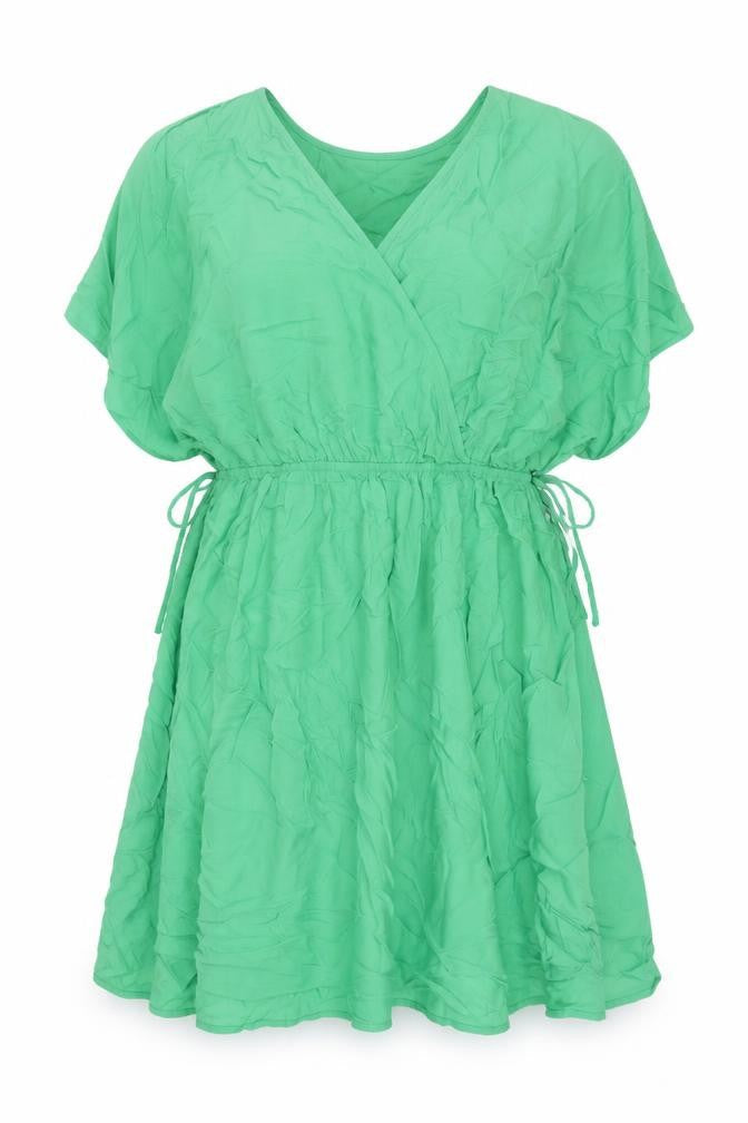 Marks & Spencer Womens Green Viscose A-Line Size 14 V-Neck Pullover - Elasticated Waist
