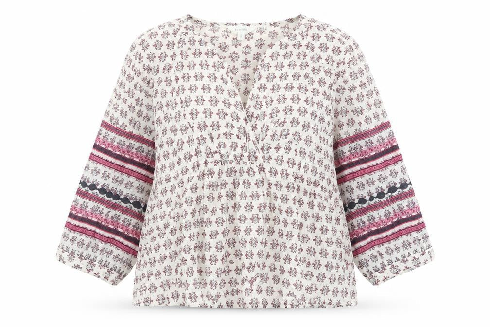 Per Una Womens Multicoloured Geometric 100% Cotton Basic Blouse Size S V-Neck