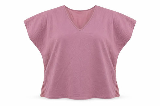 Kley Womens Pink Modal Basic T-Shirt Size S V-Neck