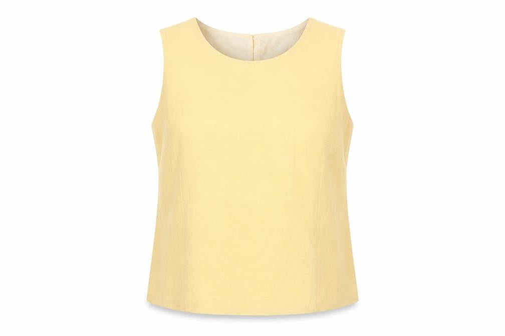 Fosby Womens Yellow Polyester Basic Tank Size 22 Round Neck - Lined