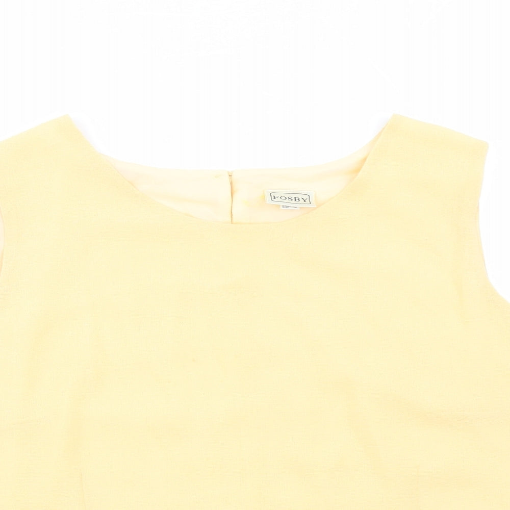 Fosby Womens Yellow Polyester Basic Tank Size 22 Round Neck - Lined
