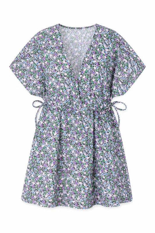 Marks and Spencer Womens Multicoloured Floral Viscose A-Line Size 10 V-Neck Pullover