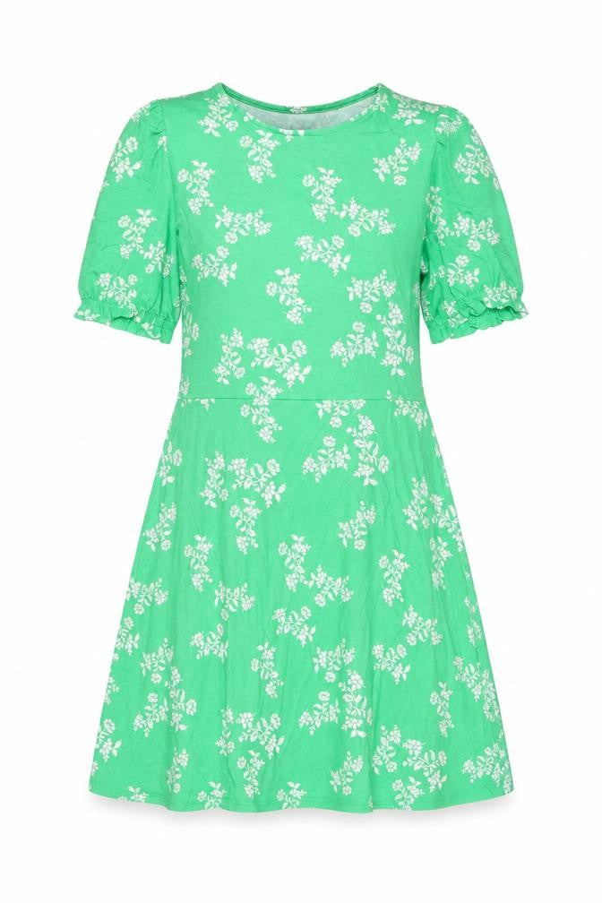 Marks & Spencer Womens Green Floral Viscose A-Line Size 10 Round Neck Pullover