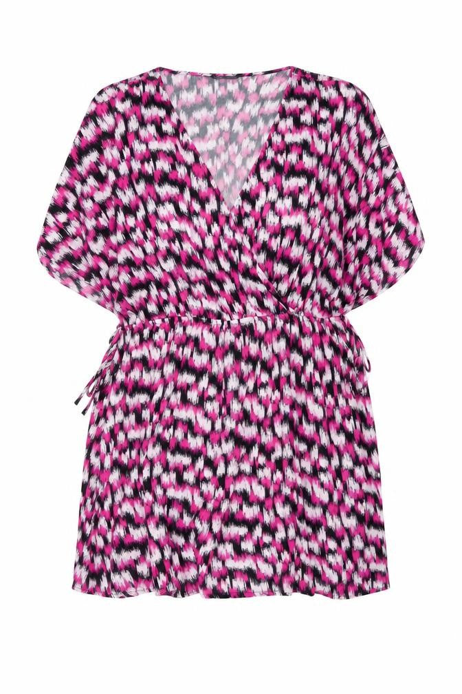 Marks & Spencer Womens Pink Geometric Viscose A-Line Size 24 V-Neck Pullover