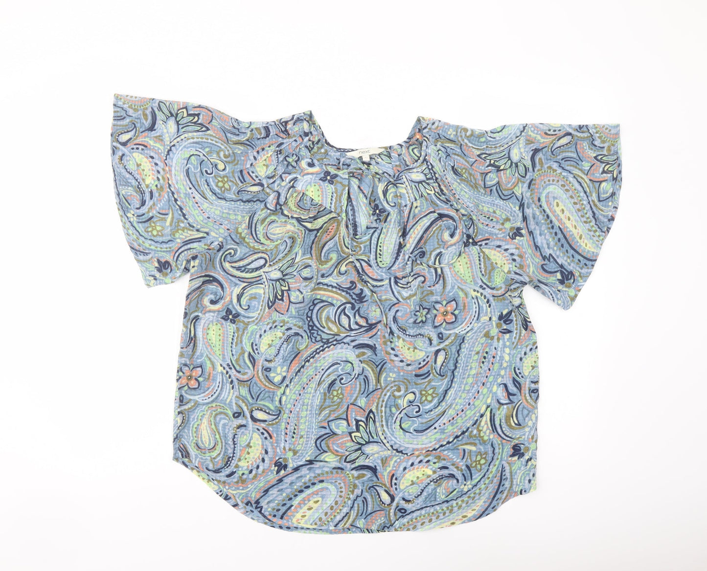 NEXT Womens Multicoloured Paisley Polyester Basic Blouse Size 6 Round Neck