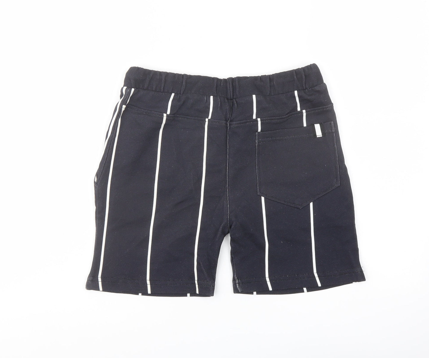Intense Boys Blue Striped Cotton Sweat Shorts Size 13-14 Years Regular Drawstring