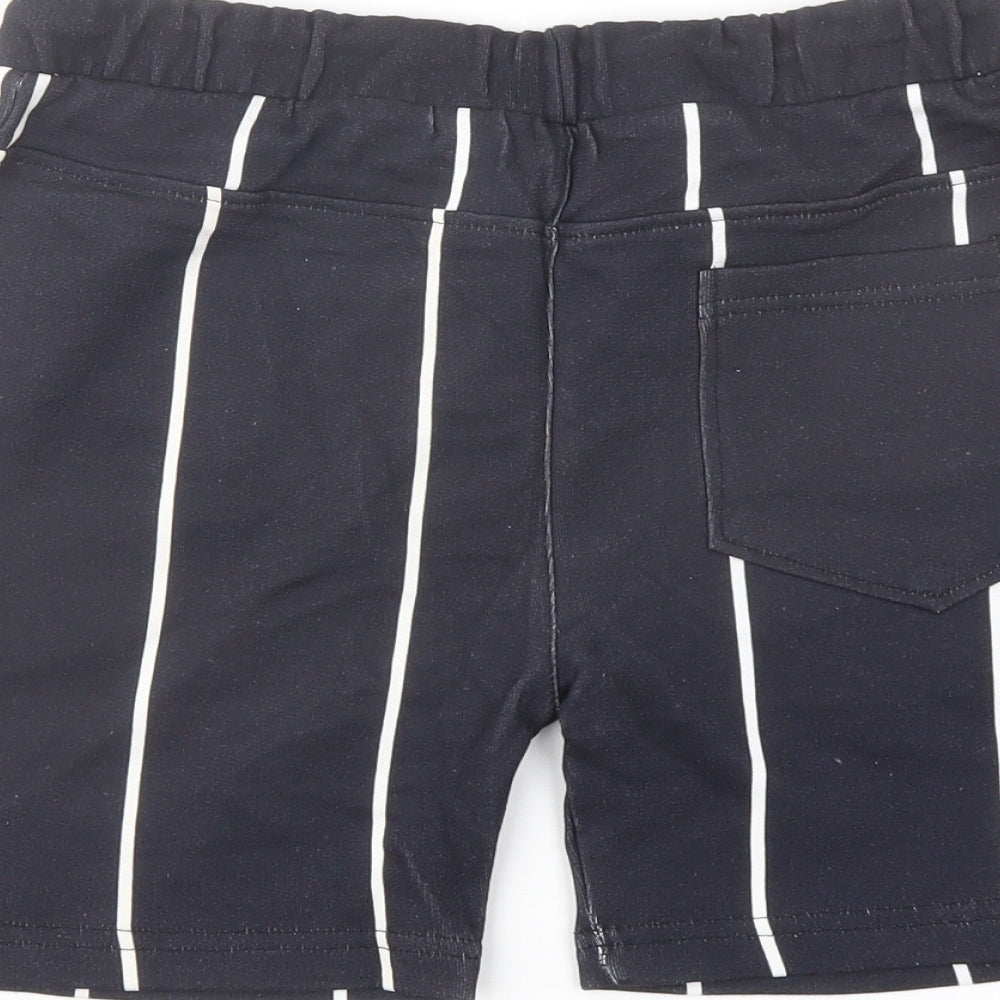 Intense Boys Blue Striped Cotton Sweat Shorts Size 13-14 Years Regular Drawstring