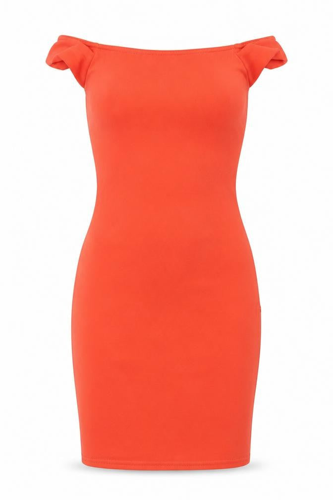 Boohoo Womens Red Polyester Bodycon Size 6 Square Neck Pullover