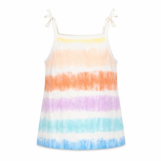 Marks & Spencer Girls Multicoloured Striped Cotton Basic Tank Size 4-5 Years Square Neck Pullover