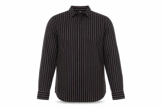 Uniqlo Mens Blue Striped Polyester Button-Up Size M Collared Button