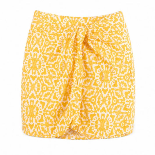 Poetic Gem Womens Orange Geometric Polyester Mini Skirt Size 28 in Zip