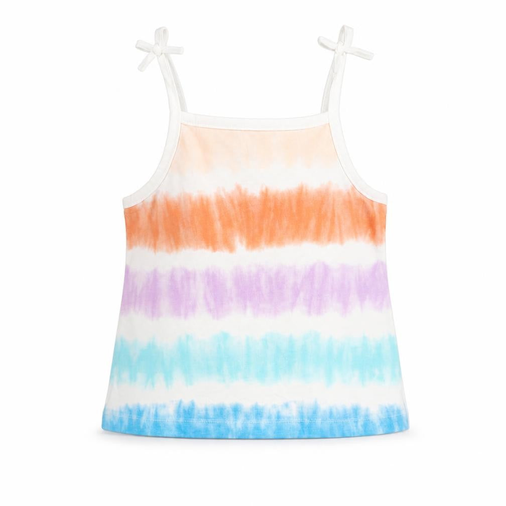 Marks & Spencer Girls Multicoloured Striped Cotton Basic Tank Size 2-3 Years Square Neck Pullover