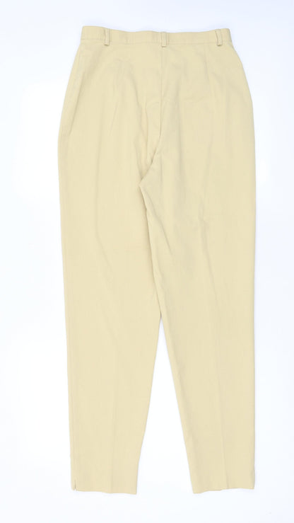 Steilmann Womens Yellow Polyester Trousers Size 14 L29 in Regular Zip - Zip