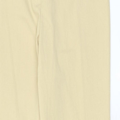 Steilmann Womens Yellow Polyester Trousers Size 14 L29 in Regular Zip - Zip
