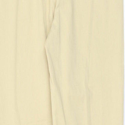 Steilmann Womens Yellow Polyester Trousers Size 14 L29 in Regular Zip - Zip