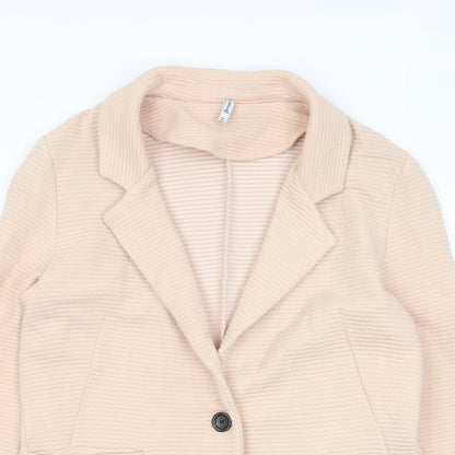 Stradivarius Womens Pink Jacket Blazer Size S Button - Pockets