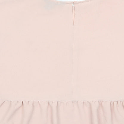 New Look Womens Pink Polyester Basic T-Shirt Size 8 Crew Neck - Pleated