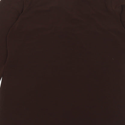 Next Womens Brown Polyester A-Line Size 12 V-Neck Pullover - Embroidered