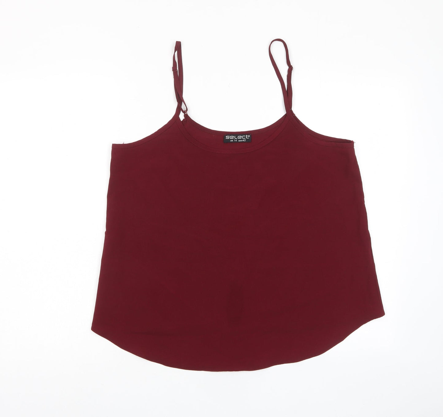 Select Womens Red Polyester Camisole Tank Size 14 Scoop Neck