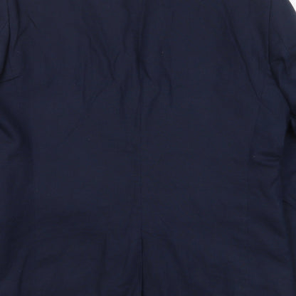 Next Mens Blue Cotton Jacket Suit Jacket Size 40 Regular - Inside pockets
