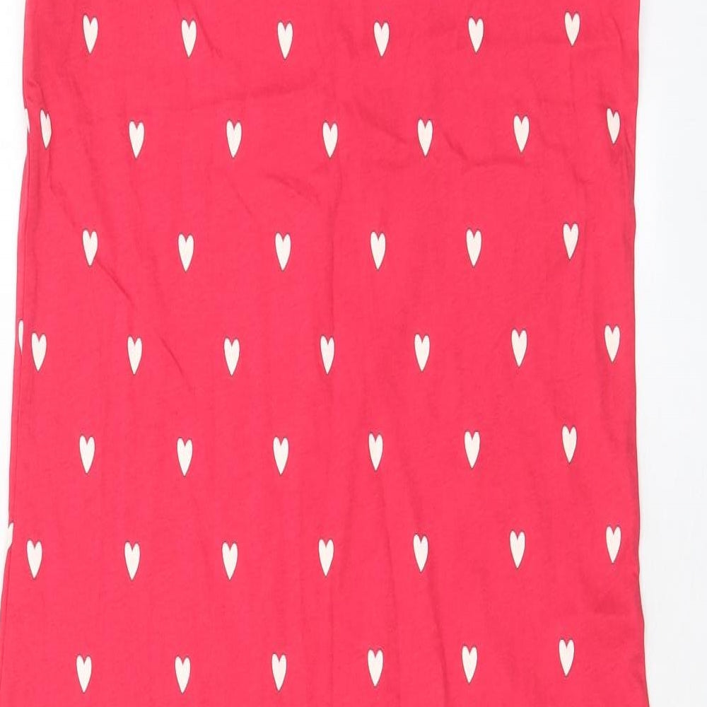 Marks and Spencer Womens Pink Geometric Cotton Top Dress Size 8 - Heart Print