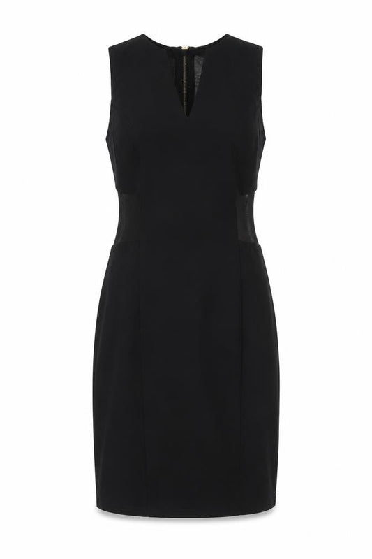 New Look Womens Black Viscose A-Line Size 10 Crew Neck Zip