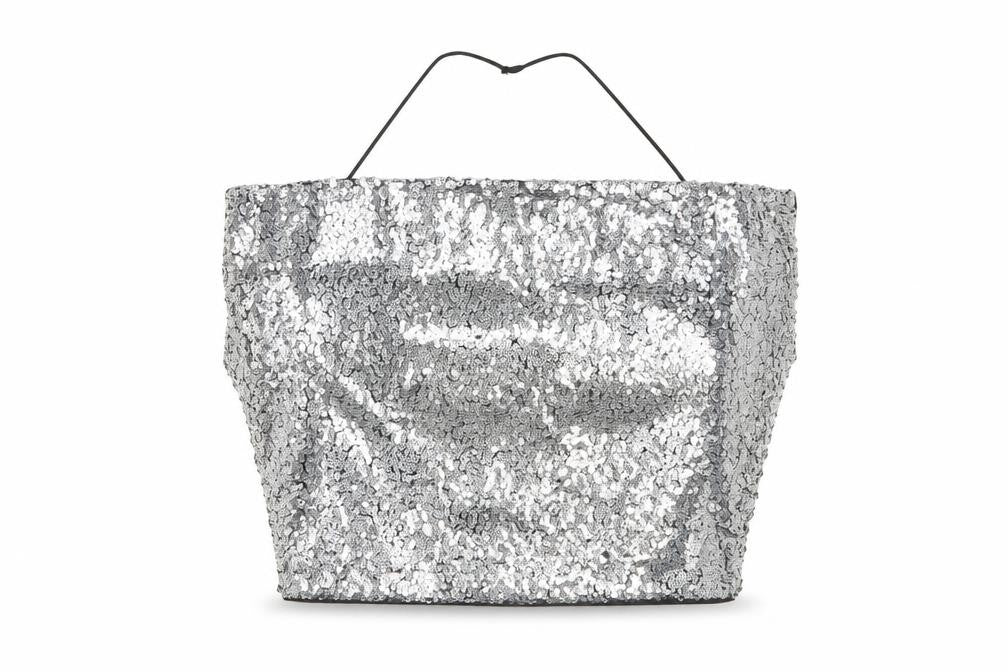 Missguided Womens Silver Polyester Cropped Tank Size 6 Square Neck - Sequins