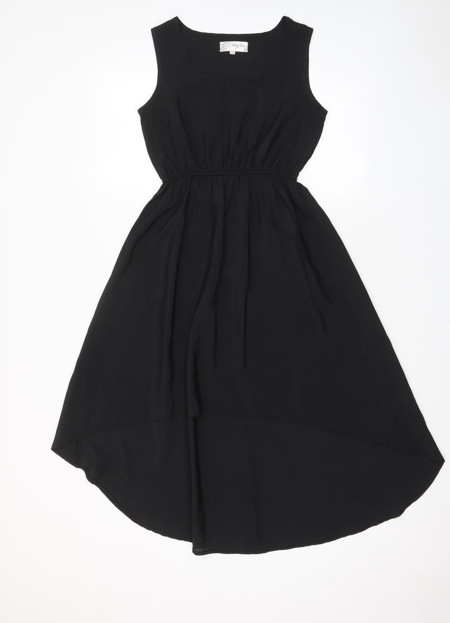 Voulez-Vous Womens Black Polyester A-Line Size XS Scoop Neck Pullover